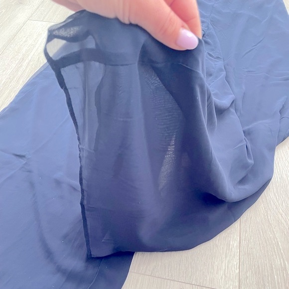 Chaus Mesh Palazzo Pants Stylish Fancy Dark Blue Navy - Picture 3 of 10